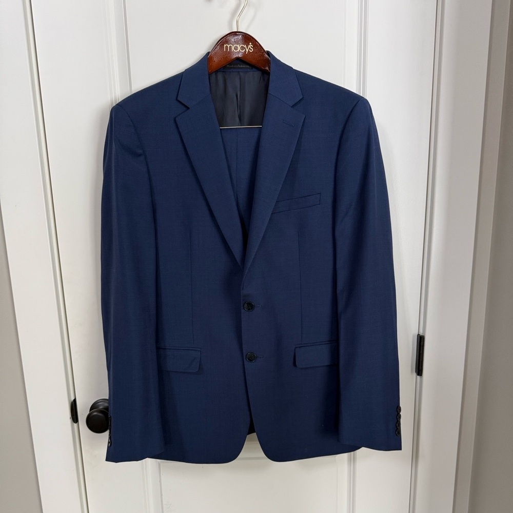 Calvin Klein Navy Blue Two-Button Men's Suit Jacket Slim Fit